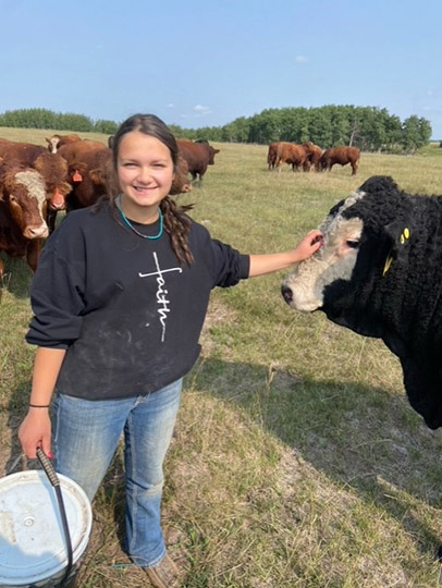 Abby with Baldie Bull